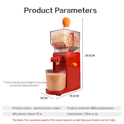 Mini grinder peanut butter machine